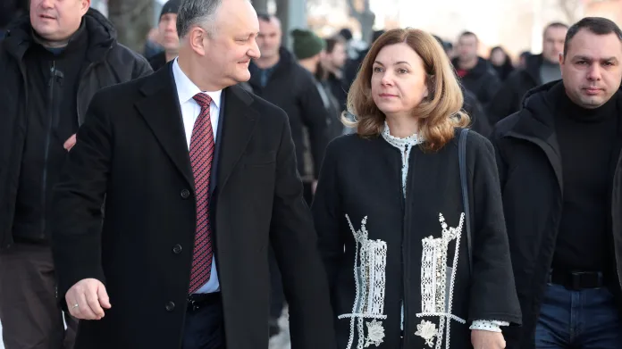 Moldavský prezident Igor Dodon s manželkou Galinou