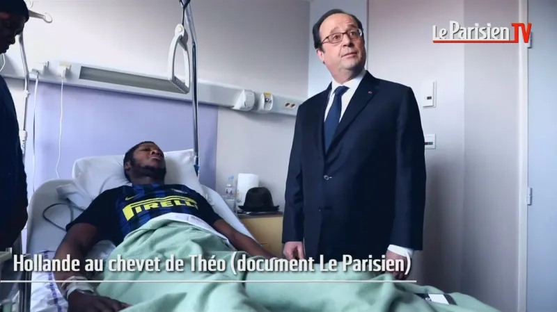 Francois Hollande v nemocnici u napadeného muže