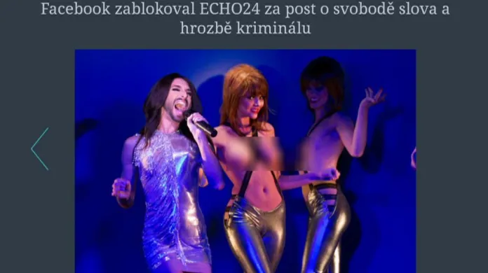 Takto, jen s nerozrastrovanými ňadry, ukázal web Echo24 Conchitu Wurst a tanečnice kabaretu