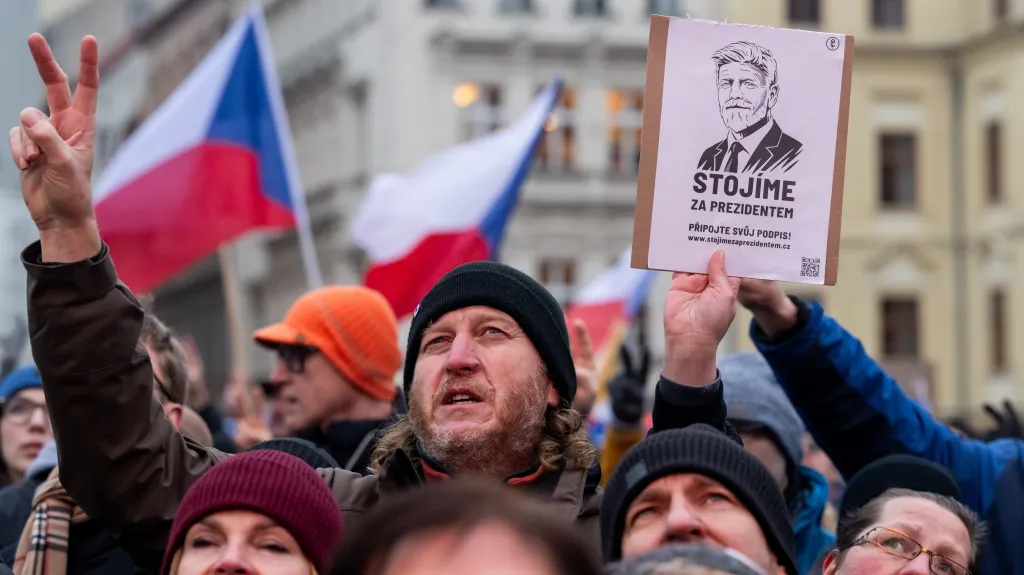 Shromáždění na podporu prezidenta Petra Pavla na Staroměstském náměstí 1. února 2026