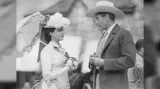 Ingrid Bergmanová a Gary Cooper během natáčení Saratoga Trunk