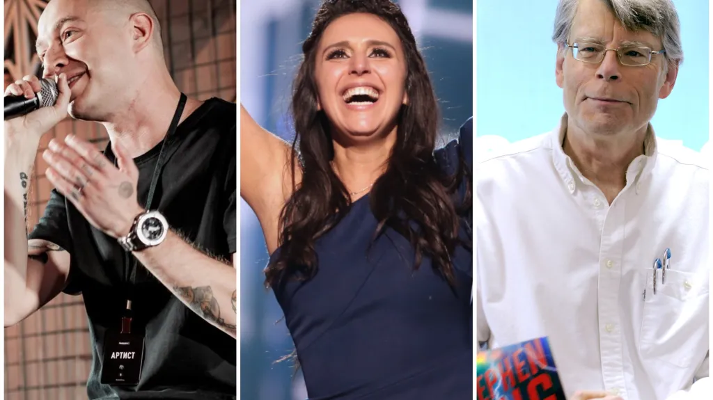 Zleva: Oxxxymiron, Jamala, Stephen King
