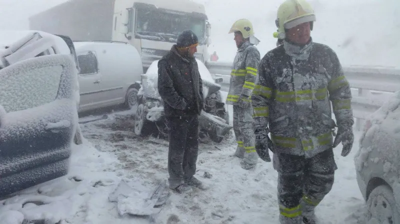 Řetězová nehoda na Slovensku