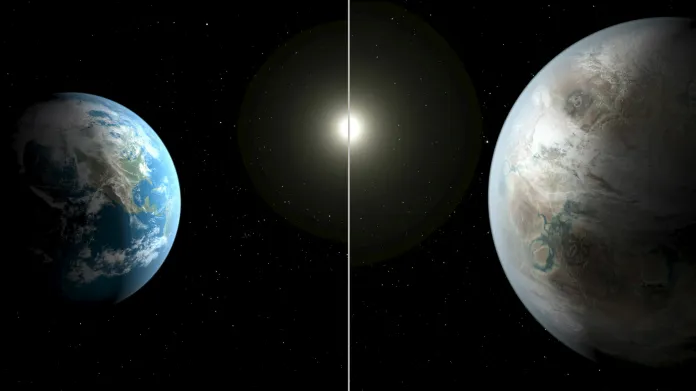 Srovnání Země a exoplanety Kepler-452b