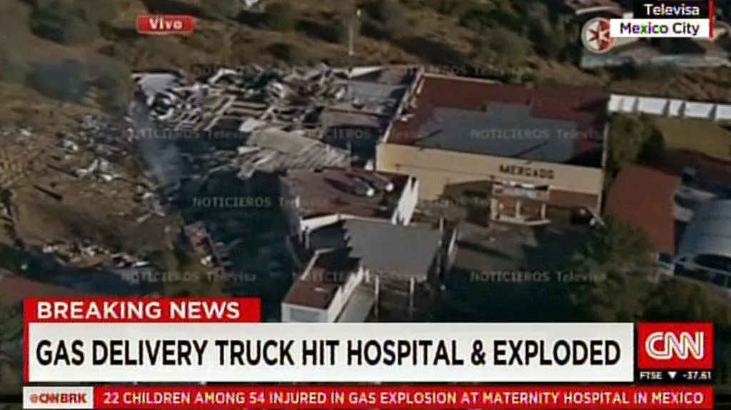 Výbuch plynu mexickou porodnici zčásti zdemoloval