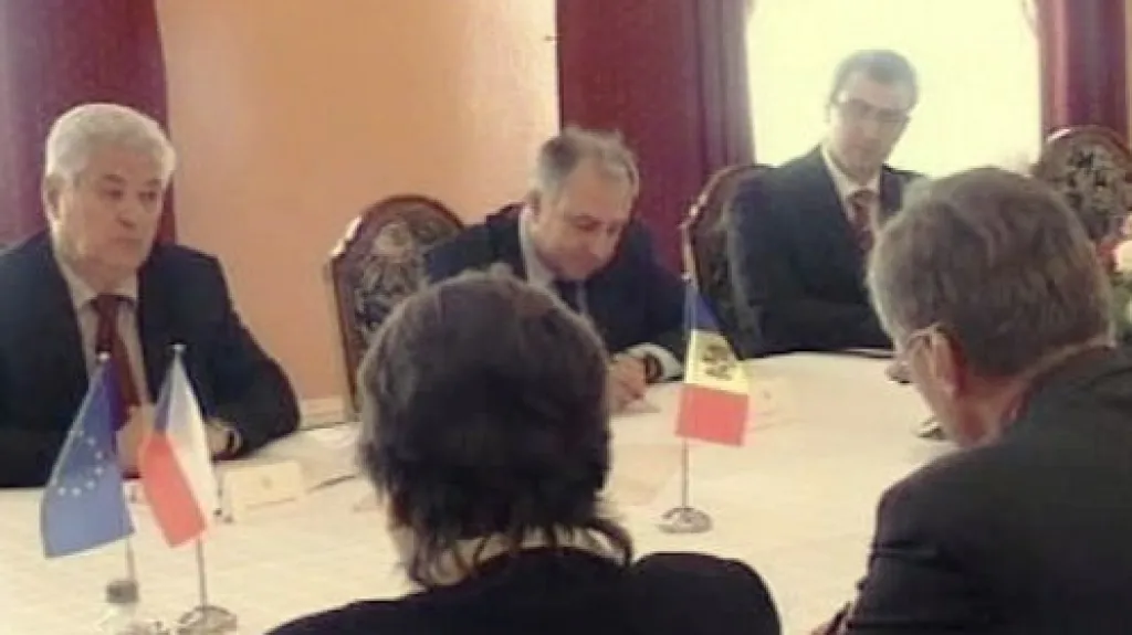 Vladimir Voronin na jednání s Mirkem Topolánkem