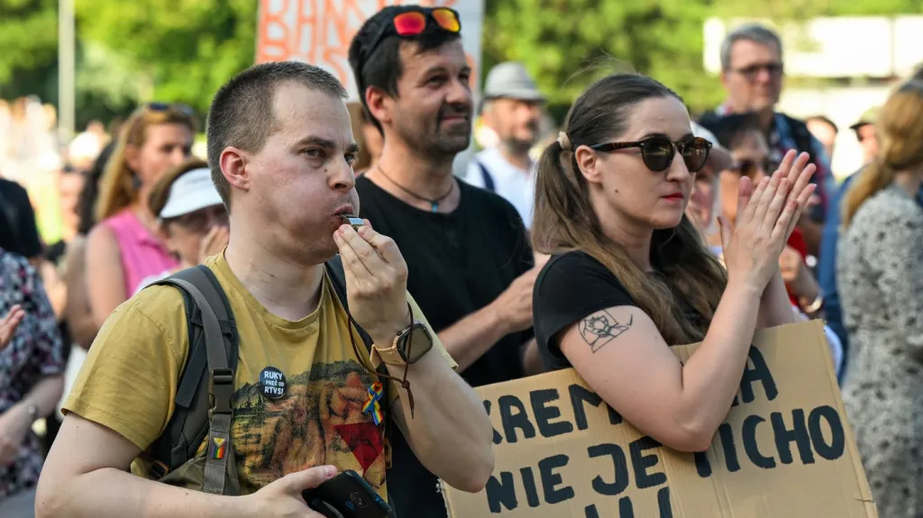 Protestní pochod proti slovenské vládě