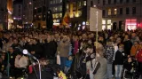Protest na brněnském náměstí Svobody