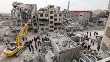 Domy zasažené leteckým útokem v Teheránu