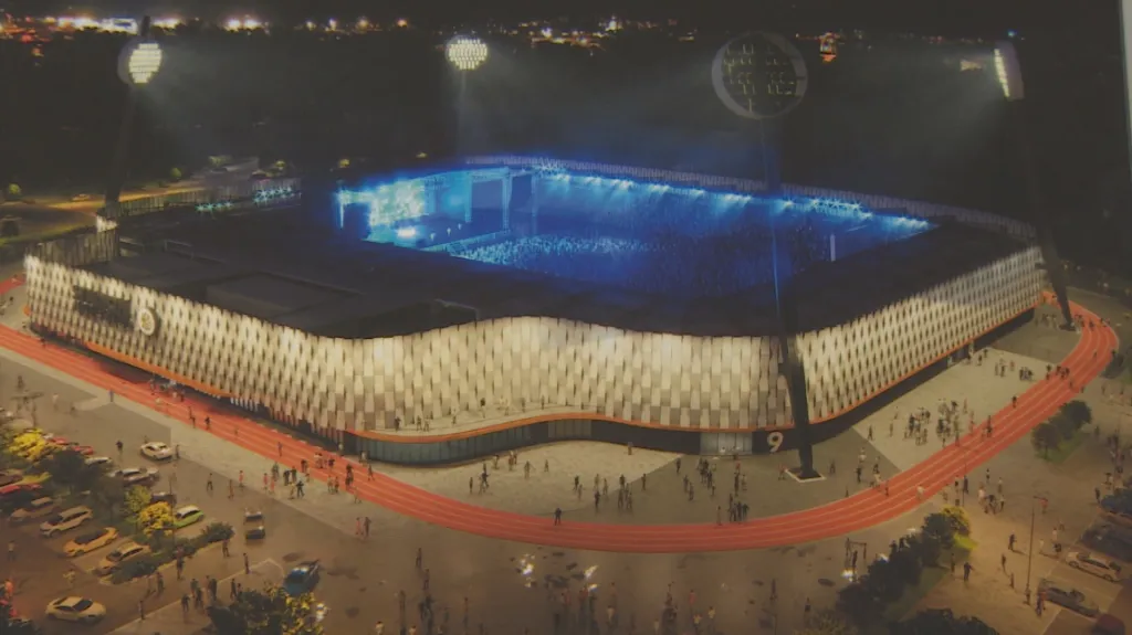 Vizualizace nového královéhradeckého stadionu