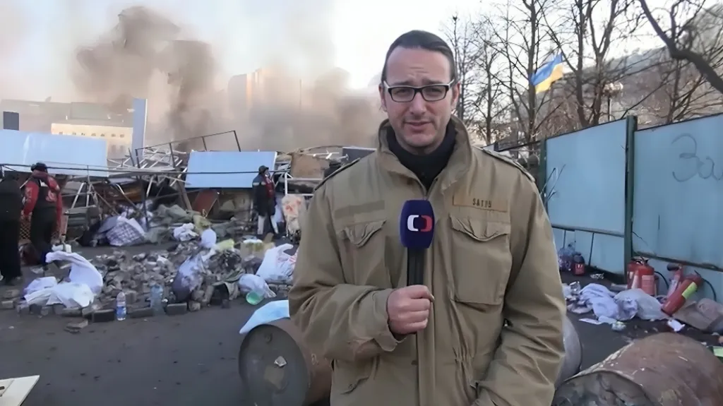 Jakub Szántó 20. února 2014 v centru Kyjeva