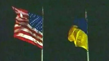Vlajky USA a Ukrajiny