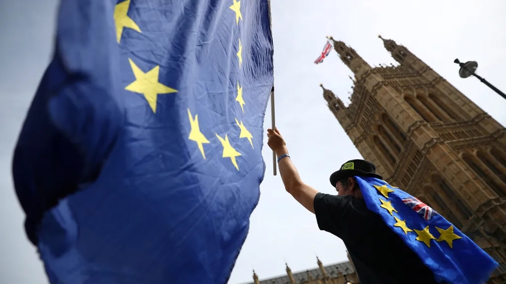 Demonstrant proti brexitu v Londýně