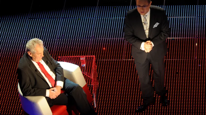 Miloš Zeman v prezidentské debatě u Václava Moravce