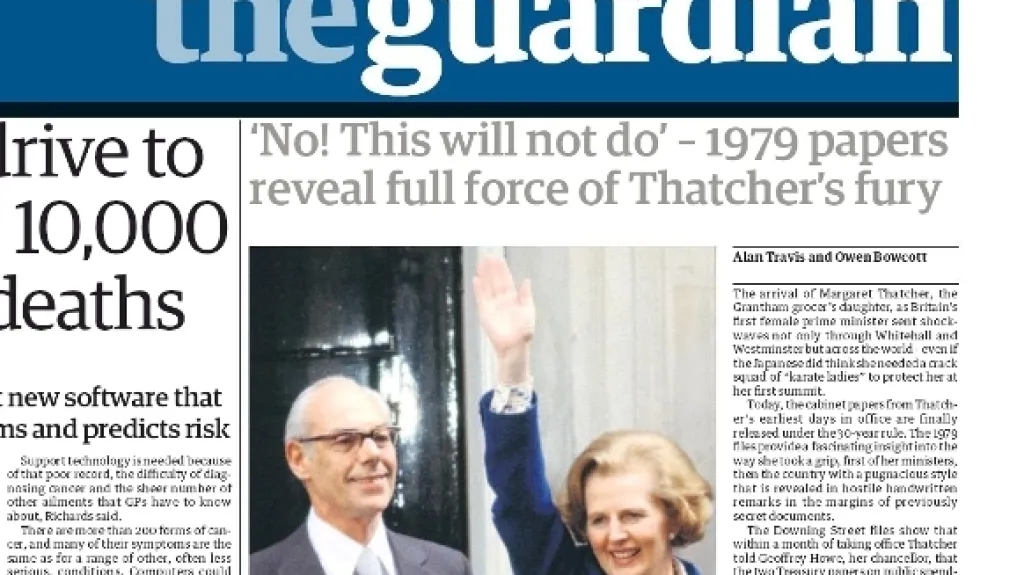 The Guardian o odtajněných dokumentech o Thatcherové