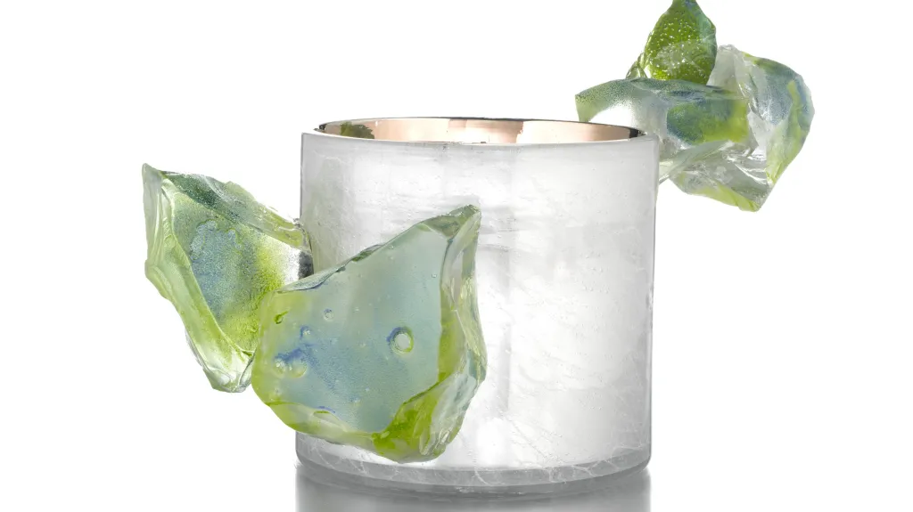 Dal Chihuly / Silvered Jerusalem Cylinder With Jade Crystals, 2010