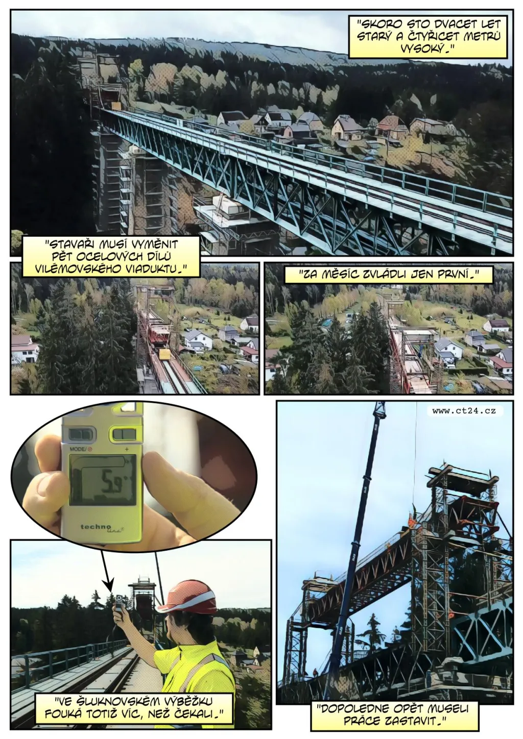 Technikům u kolejí komplikuje práci vítr