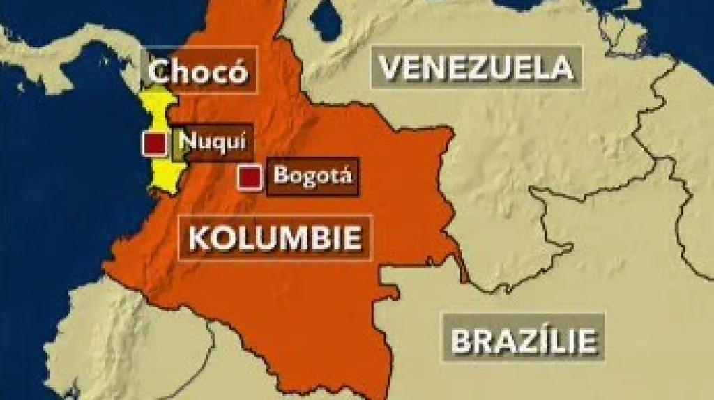 Mapka Kolumbie