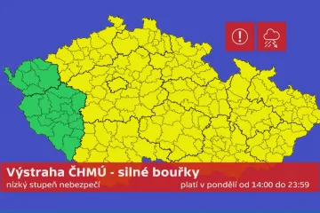 Meteorologové varují před bouřkami, hrozí i rozvodnění toků