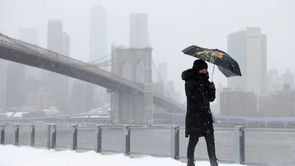 Husté sněžení v New Yorku