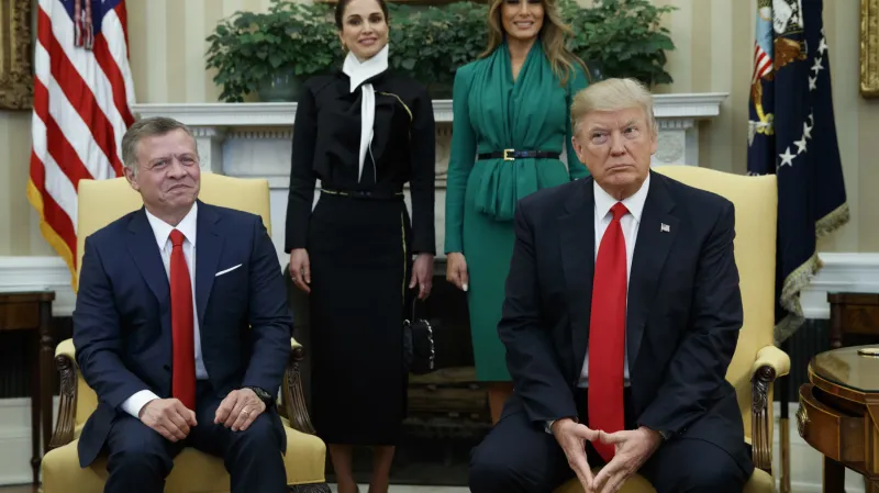 Jordánský král Abdalláh II. s americkým prezidentem Donaldem Trumpem