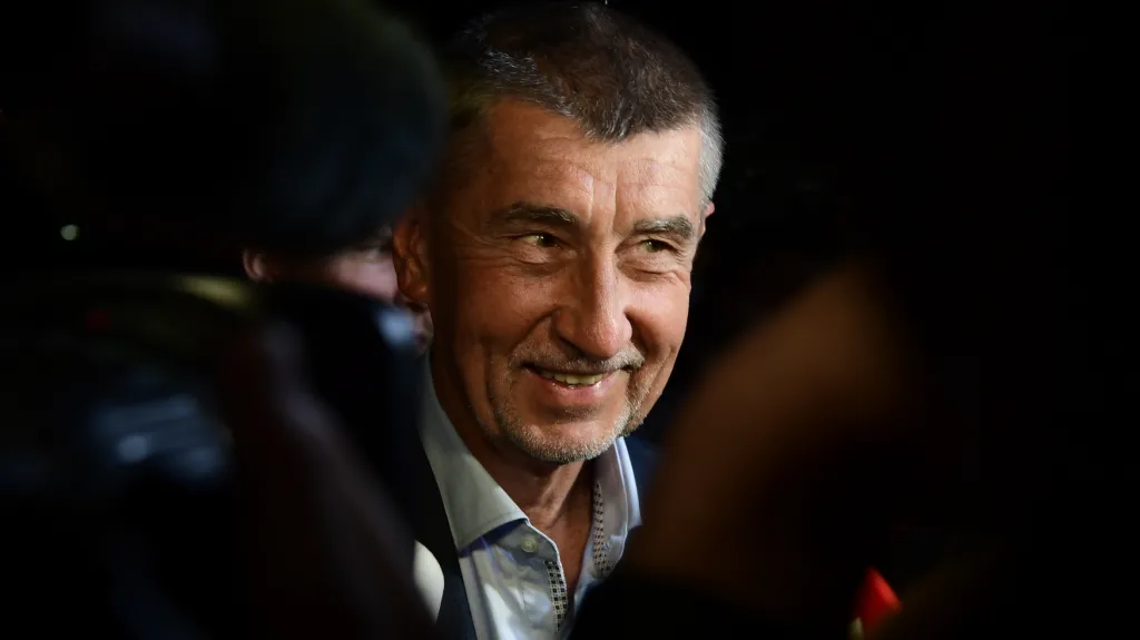 Andrej Babiš ve volebním štábu