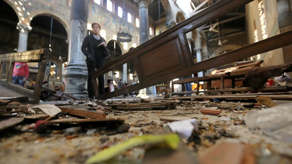 Zničený koptský kostel