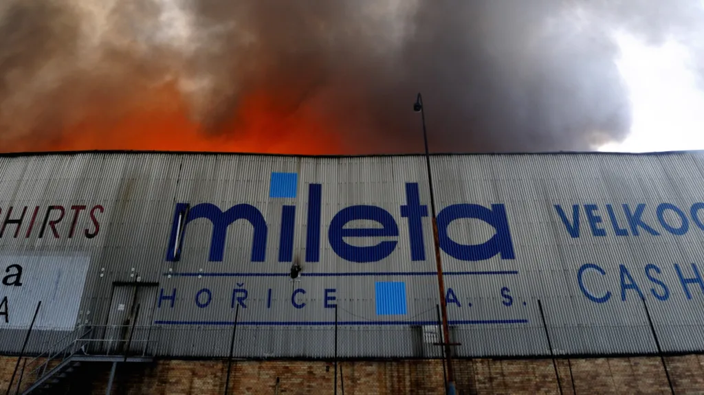 Požár tkalcovny Mileta