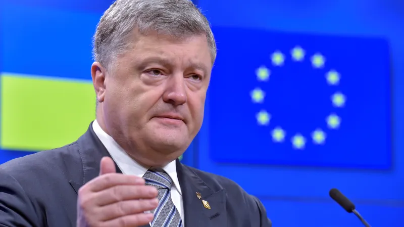 Petro Porošenko po jednání v Bruselu