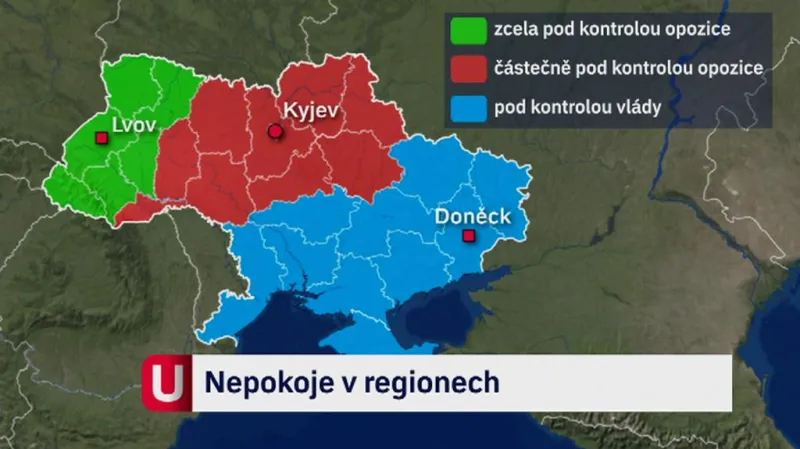 Oblasti Ukrajiny pod kontrolou vlády a opozice