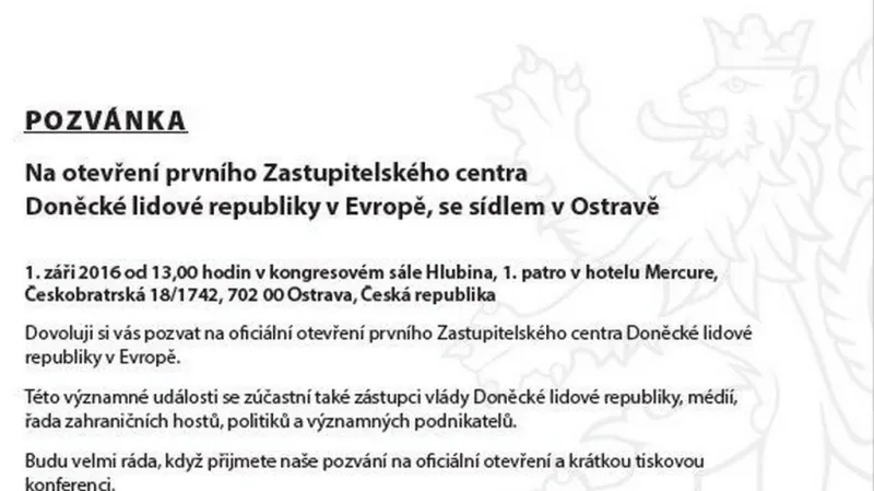 Pozvánka na otevření centra