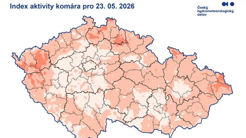 Index aktivity komára pro 23. 05. 2026