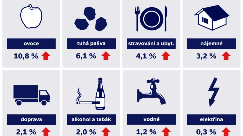 Meziroční změny v cenách v prosinci 2017
