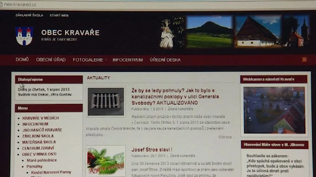 Web obce Kravaře