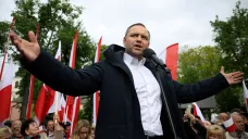 Karol Nawrocki na předvolební akci