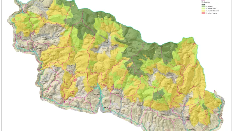 Navržené uspořádání Krkonošského národního parku