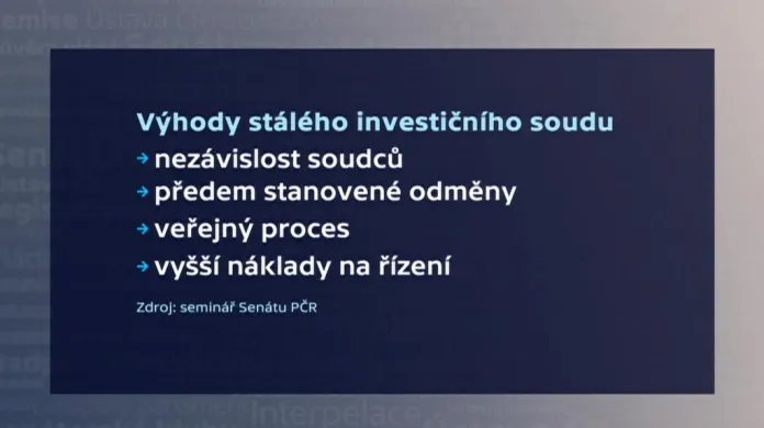 Výhody stálého investičního soudu