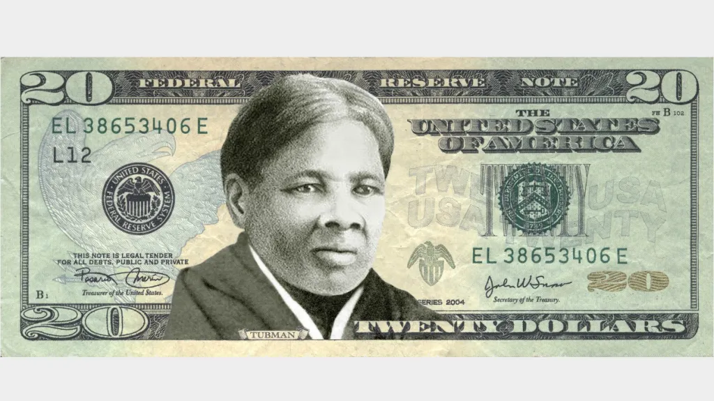 Návrh bankovky s Harriet Tubmanovou