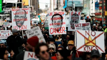 Protesty No Kings v New Yorku 28. 3. 2026