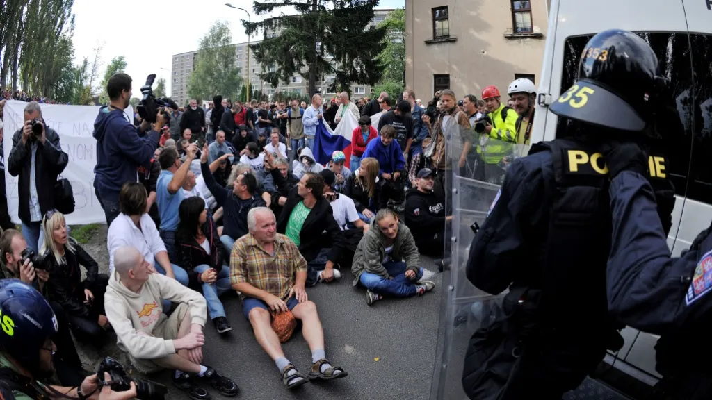 Protiromská demonstrace ve Varnsdorfu