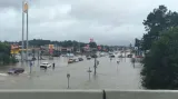 Záplavené Denham Springs v Louisianě