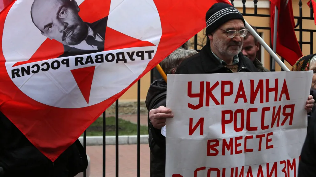 Proruská demonstrace v Petrohradě