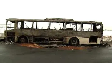 Autobus po požáru