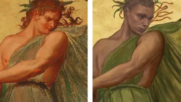 Porovnání Mánesových postav před a po opravě v roce 2018