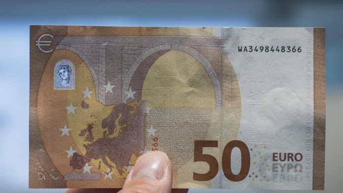 Bankovka 50 eur, zadní strana