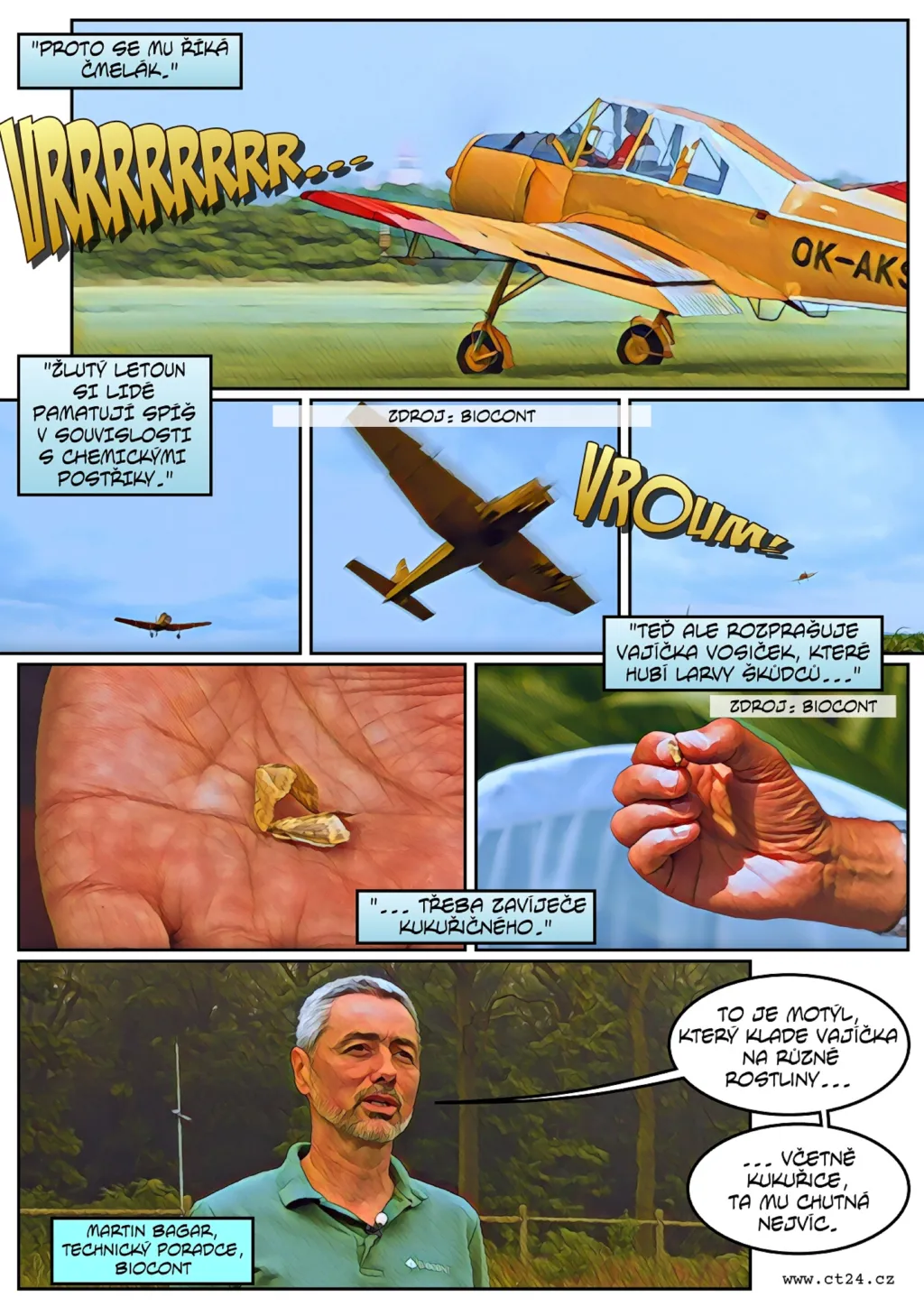 Čmelák práší pole