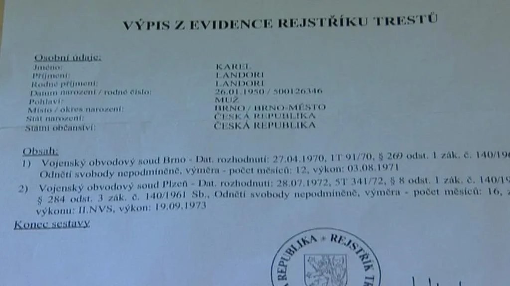 Výpis z trestního rejstříku