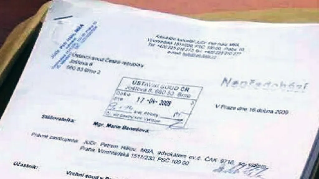 Ústavní stížnost Marie Benešové