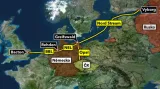 Mapa plynovodu Nord Stream