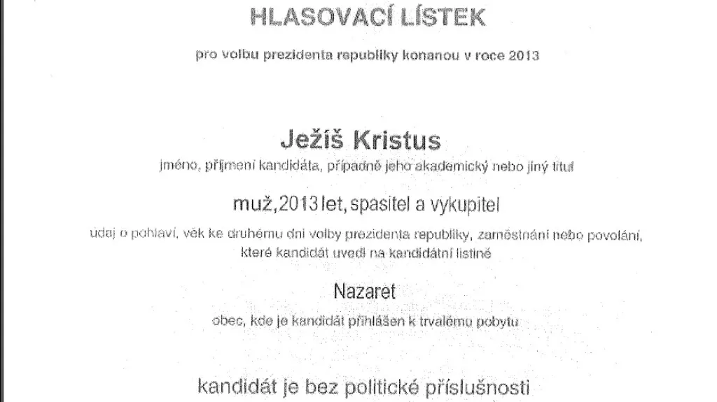 Fiktivní hlasovací lístek